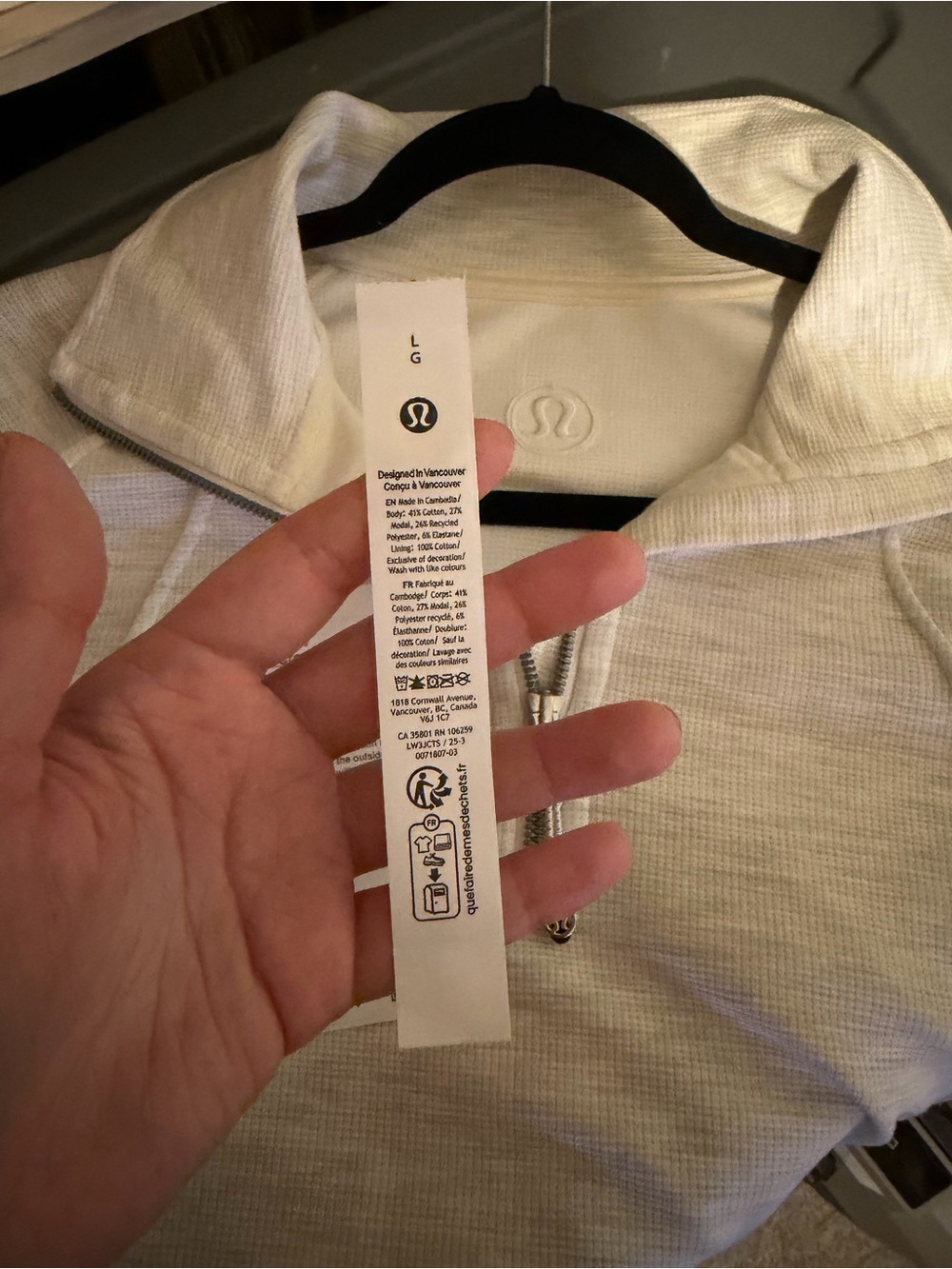 Lululemon Scuba Cropped Half-Zip Funnel Neck Waffle in Heathered Core - Picture 6 of 8